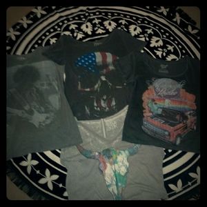 Lot distressed vintage rock tees MIDNIGHT RIDER